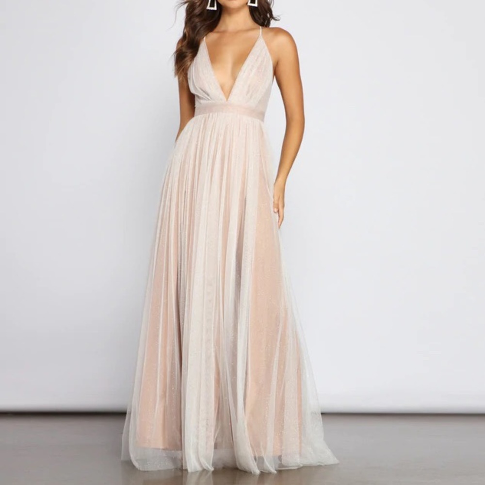 Windsor Corinne Glitter Tulle A-Line Dress
